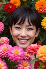 portrait of a girl with flowers