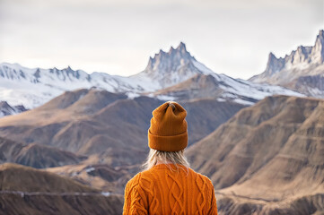 person in the mountains