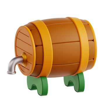 recommend clip art: Wooden Beer Barrel with Metal Tap