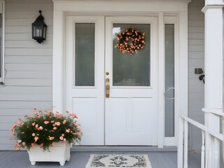 window with flowers in the garden