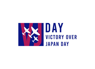 Vector Illustration of VJ Day. Victory Over Japan Day. Flat design vector.