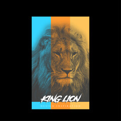 lion vector t shirt design  poster design   halftone effect illustration