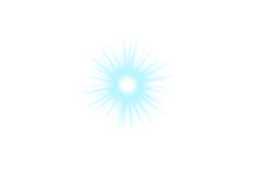 Blue lens flare light effect isolated on transparent background. Glowing star light effect. Sparkle light PNG. Blue shine light ray explodes. Starburst. Festive decoration design elements
