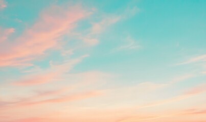 Fototapeta premium sky with thin clouds warm colours, Generative AI