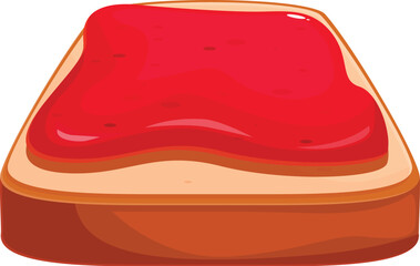 Toasted bread slice covered with strawberry jelly, perfect for breakfast advertisement or cookbook recipe