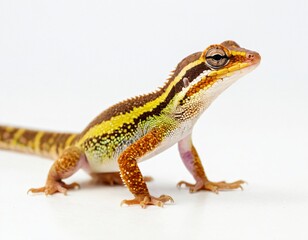Fototapeta premium Madagascar gecko isolated on white background. Ai generated image