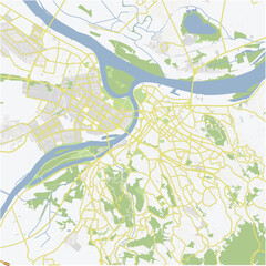 Road map of Belgrade in Serbia. Contains layered vector with roads water, parks, etc.
