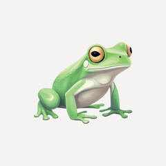Green cartoon frog illustration
