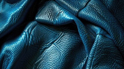 Obraz premium Blue Leather Texture Background for Furniture and Clothing Design Concept