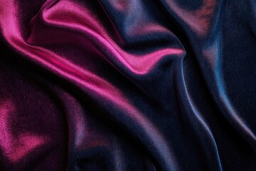 Obraz premium Close-Up of Shimmering Pink and Blue Fabric Draped in Soft Folds