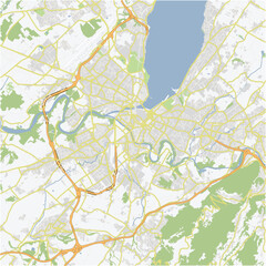 Fototapeta premium Road map of Geneva in Switzerland. Contains layered vector with roads water, parks, etc.