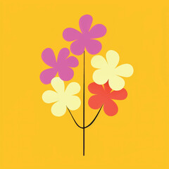 Naklejka premium Colorful abstract floral illustration