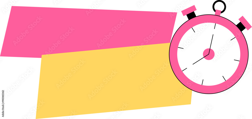 Wall mural Clock icon. Promotion banner. Flat style.