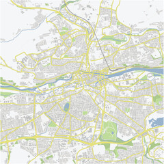 Road map of Cork in Ireland. Contains layered vector with roads water, parks, etc.