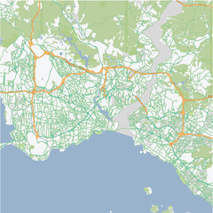 Fototapeta premium Road map of Istanbul in Turkey. Contains layered vector with roads water, parks, etc.