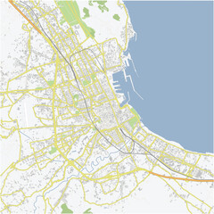 Fototapeta premium Road map of Palermo in Italy. Contains layered vector with roads water, parks, etc.