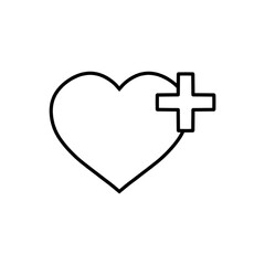 Obraz premium heart with plus, vector illustration