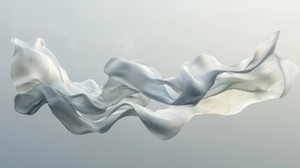Light and flowing white silk