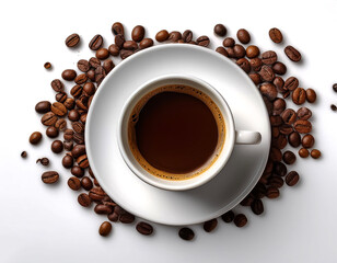 Naklejka premium cup of coffee isolated on white