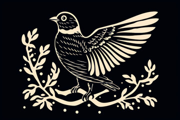 Naklejka premium rawpixeloffice2_an_illustration_of_black_and_white_owl_in_the_s_9ad516db-654c-4425-8eae-6ced4b7d3bb9-j