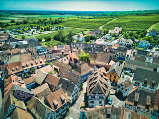 Eguisheim town in the Alsace region (France)