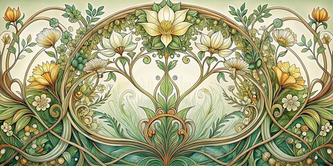Art Nouveau Botanical Featuring