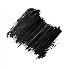 Black paint brush stroke in isolated white background