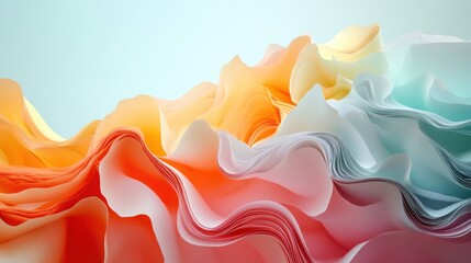 Wavy background with colorful paper folded out