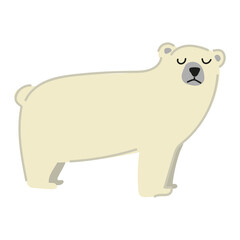 Simple illustration of a polar bead. Doodle Arctic animal.