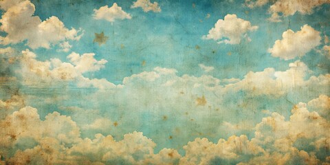 Vintage sky pattern on aged paper background suitable for scrapbooking or retro design projects