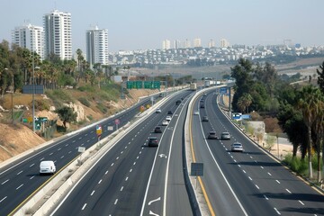 Obraz premium Israel Ministry of Transportation Building. Urban architecture concept