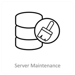 Server maintenance and Big data icon concept