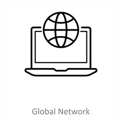 Global network and Big data icon concept