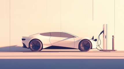 New energy trams being charged