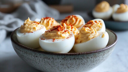 Deviled eggs with cream