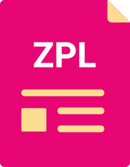 Fototapeta premium ZPL file icon with symbols