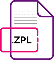 ZPL File extension icon little dot and color fill