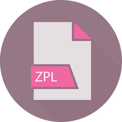 ZPL File format icon  and circular  outside