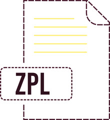 ZPL File format icon dashed outline