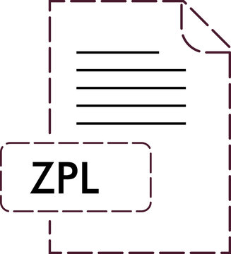 ZPL File format icon rounded dashed outline