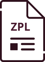 ZPL File icon minimal outline with symbols