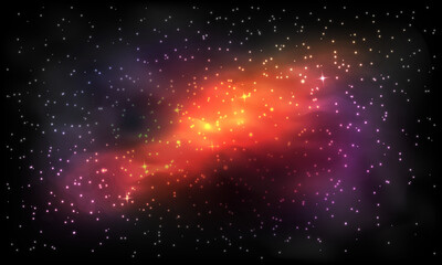Sky galaxy cloud nebula stars dark night universe milky way cosmos vector background