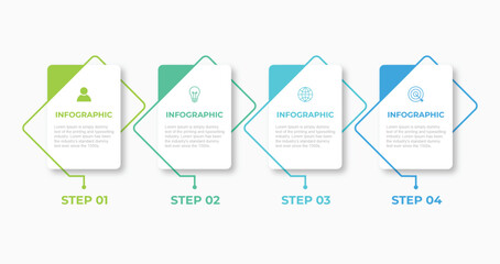 Vector Infographic label design template with icons and 4 options or steps. Can be used for process diagram, presentations, workflow layout, banner, flow chart, info graph.