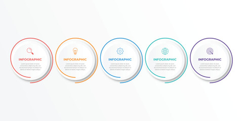 Vector Infographic label design template with icons and 5 options or steps.