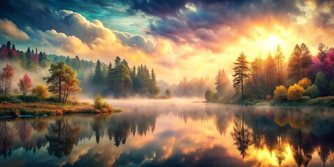 An ethereal blend of natural textures and colors, evoking a sense of mystery and wonder