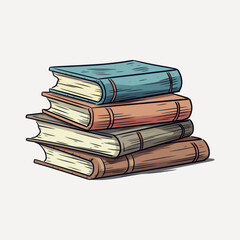 Illustration stack of book
