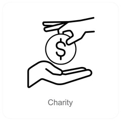 Charity and cash icon concept