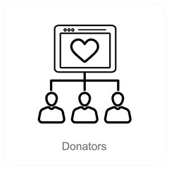 Donators and donate icon concept