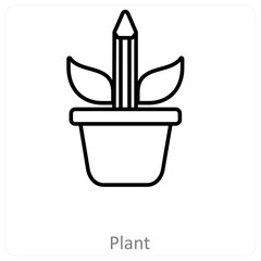 Plant and environment icon concept