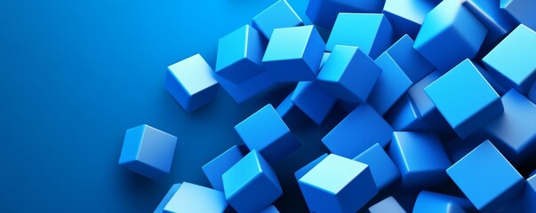 Abstract blue cube pattern on a blue background.